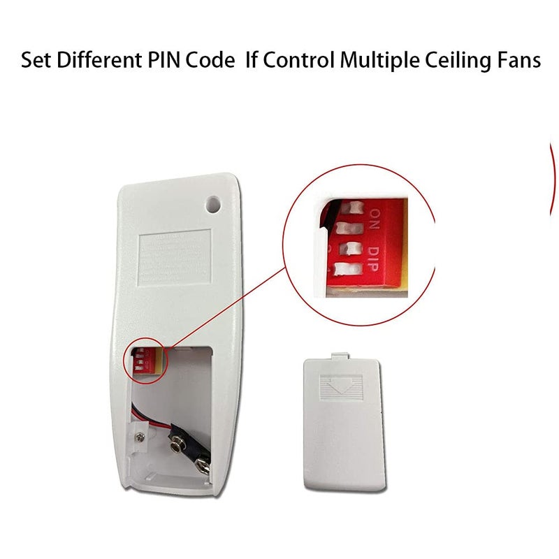 Smekitlly 2-Pack Universal Ceiling Fan Remote Kit with Light Dimmer - 3-Speed Smart Control for Hunter/Hampton Bay/Honeywell & Major Brands | Wide Compatible, Easy DIY Install - Image 5